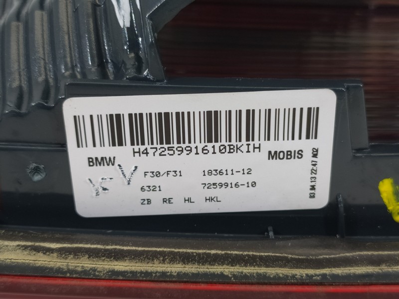 Recambio de piloto trasero derecho para bmw serie 3 lim. (f30) 320d referencia OEM IAM 63217259916 18361112 H4725991610BKIH