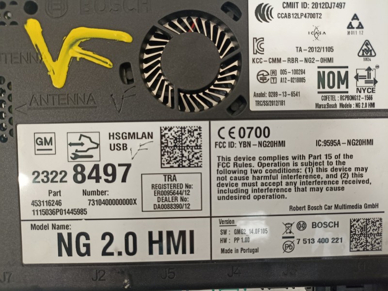 Recambio de sistema navegacion gps para opel insignia berlina 2.0 cdti referencia OEM IAM 23228497  