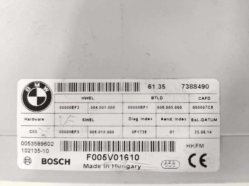 Recambio de modulo electronico para bmw serie 3 touring (f31) 2.0 16v diesel referencia OEM IAM 61357388490 F005V01610 