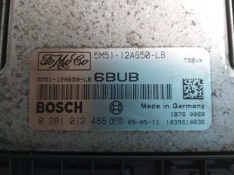 Recambio de centralita motor uce para ford focus berlina (cap) sport referencia OEM IAM 5M5112A650LB 0281012486 