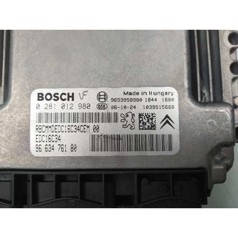Recambio de centralita motor uce para citroën c4 grand picasso sx referencia OEM IAM 9663476180 0281012980 9653958980