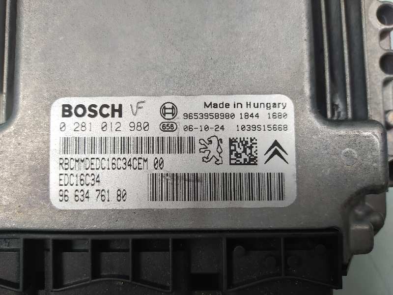 Recambio de centralita motor uce para citroën c4 grand picasso sx referencia OEM IAM 9663476180 0281012980 9653958980