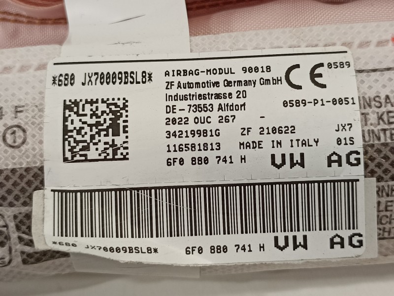 Recambio de airbag cortina delantero izquierdo para seat ibiza (kj1) fr referencia OEM IAM 6F0880741H  