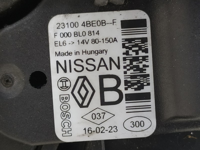 Recambio de alternador para nissan qashqai (j11) 360 referencia OEM IAM 231004BE0BF  
