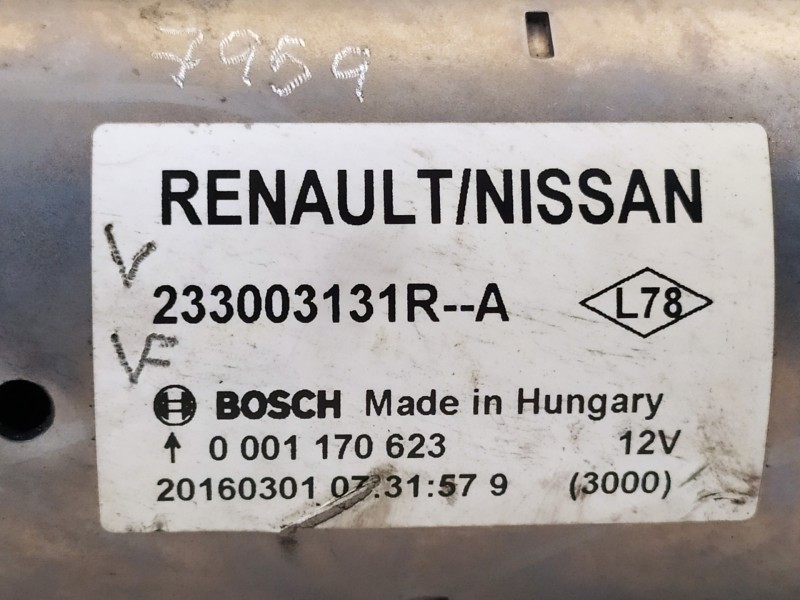 Recambio de motor arranque para nissan qashqai (j11) 360 referencia OEM IAM 233003131R  