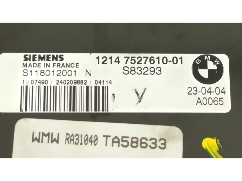 Recambio de centralita motor uce para bmw mini (r50,r53) one referencia OEM IAM 7542730 S118012001 12147527610