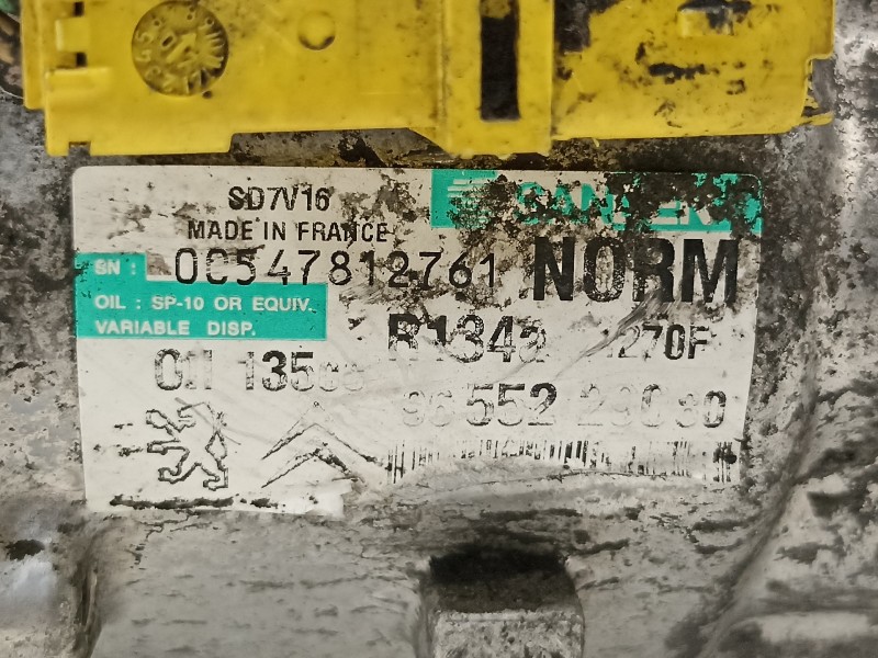 Recambio de compresor aire acondicionado para peugeot expert tepee esplanade referencia OEM IAM 9655229080  