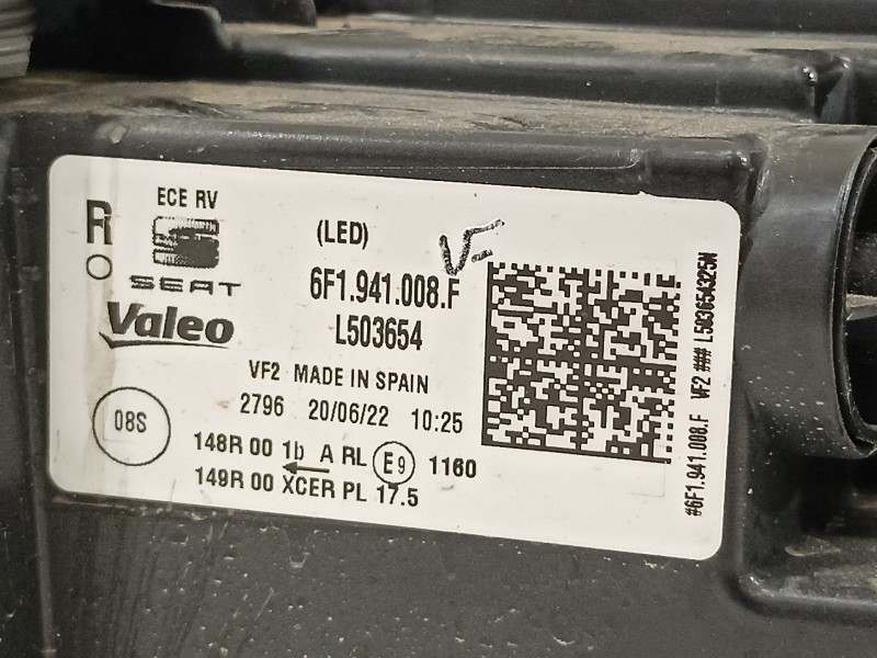 Recambio de faro derecho para seat ibiza (kj1) fr referencia OEM IAM 6F1941008F  