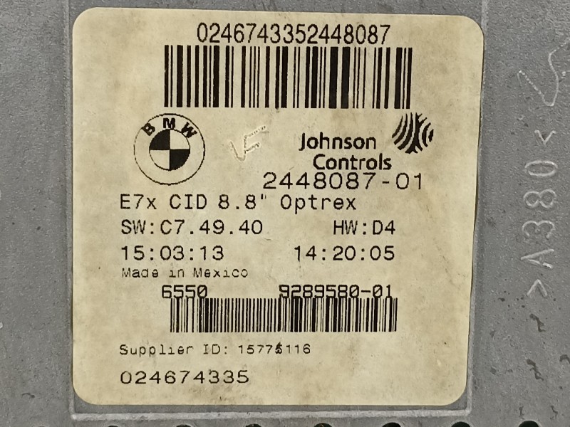 Recambio de pantalla multifuncion para bmw x5 (e70) xdrive30d referencia OEM IAM 65509289580  