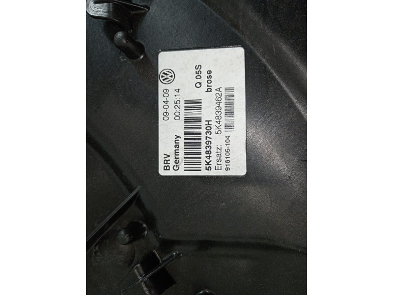 Recambio de elevalunas trasero derecho para volkswagen golf vi (5k1) advance referencia OEM IAM 5K4839756 5K4839730H 1K0959704AL