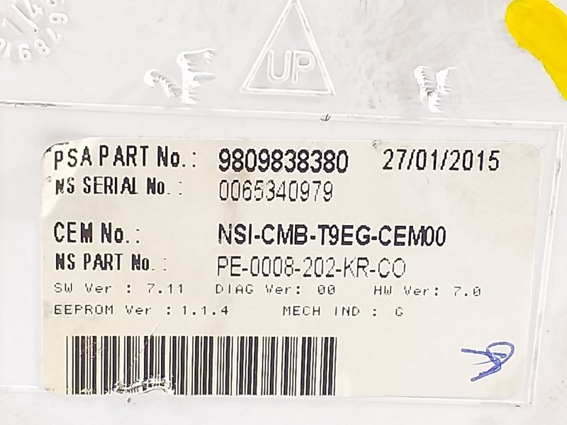 Recambio de cuadro instrumentos para peugeot 308 sw active referencia OEM IAM 9809838380  