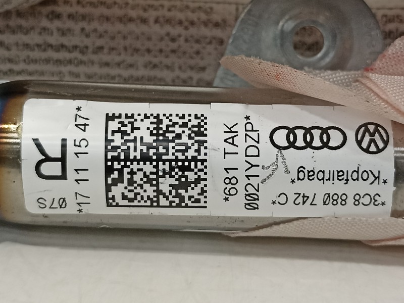 Recambio de airbag lateral derecho para volkswagen cc (358) basis bluemotiontech referencia OEM IAM 3C8880742C  