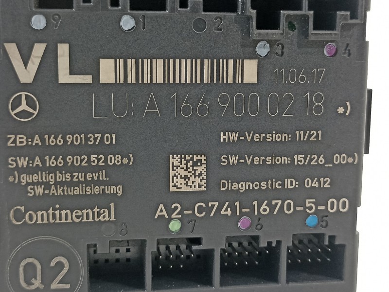 Recambio de modulo confort para mercedes-benz clase b (w246) b 200 cdi (246.208) referencia OEM IAM A1669000218 1669013701 16690