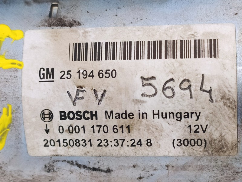 Recambio de motor arranque para opel adam glam ecoflex referencia OEM IAM 25194650 0001170611 