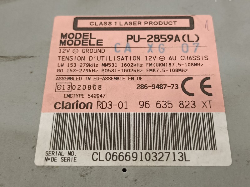 Recambio de sistema audio / radio cd para peugeot 206+ básico referencia OEM IAM 96635823XT  