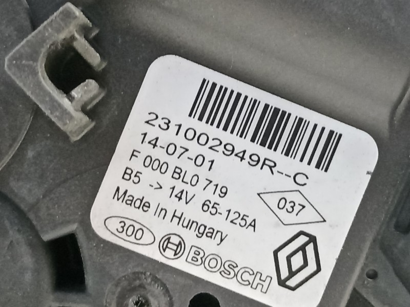 Recambio de alternador para dacia dokker ambiance referencia OEM IAM 231002949R  