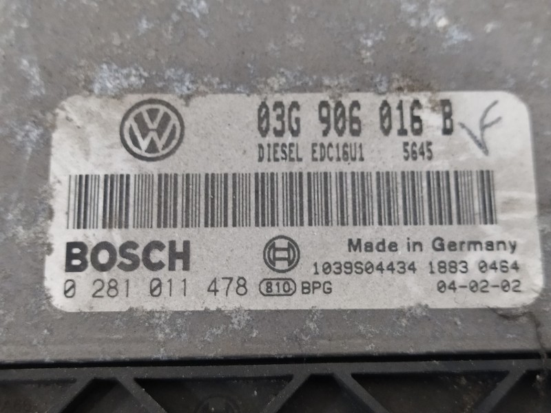 Recambio de centralita motor uce para volkswagen golf v berlina (1k1) highline referencia OEM IAM 03G906016B 0281011478 