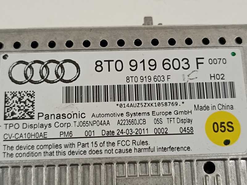 Recambio de pantalla multifuncion para audi a4 ber. (b8) básico referencia OEM IAM 8T0919603F  