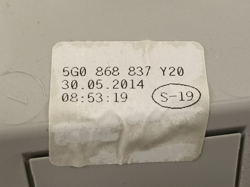 Recambio de luz interior para volkswagen golf vii lim. advance bluemotion referencia OEM IAM 5G0868837 5G0868837 