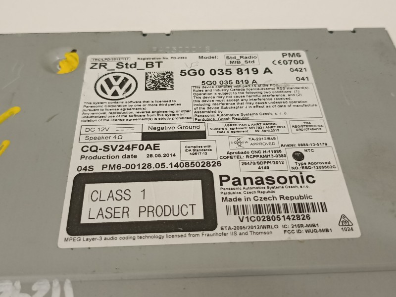 Recambio de sistema audio / radio cd para volkswagen golf vii lim. advance bluemotion referencia OEM IAM 5G0035819A  