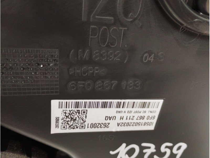 Recambio de guarnecido puerta trasera izquierda para seat arona xperience referencia OEM IAM 6F0867133  