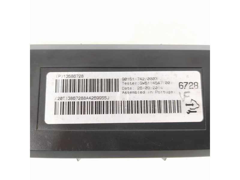 Recambio de centralita aire acondicionado para opel zafira tourer excellence referencia OEM IAM 13586728 90151742 