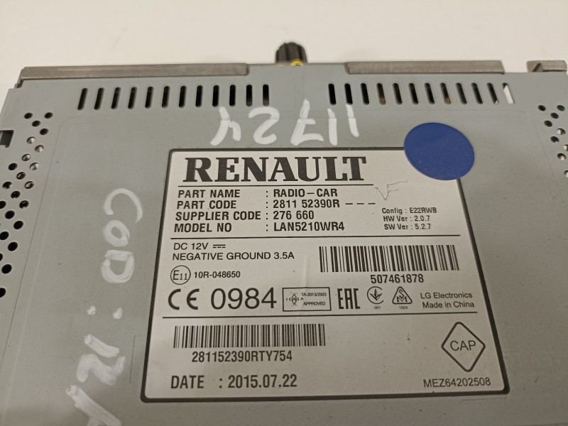 Recambio de sistema audio / radio cd para renault clio iv limited referencia OEM IAM 281152390R  