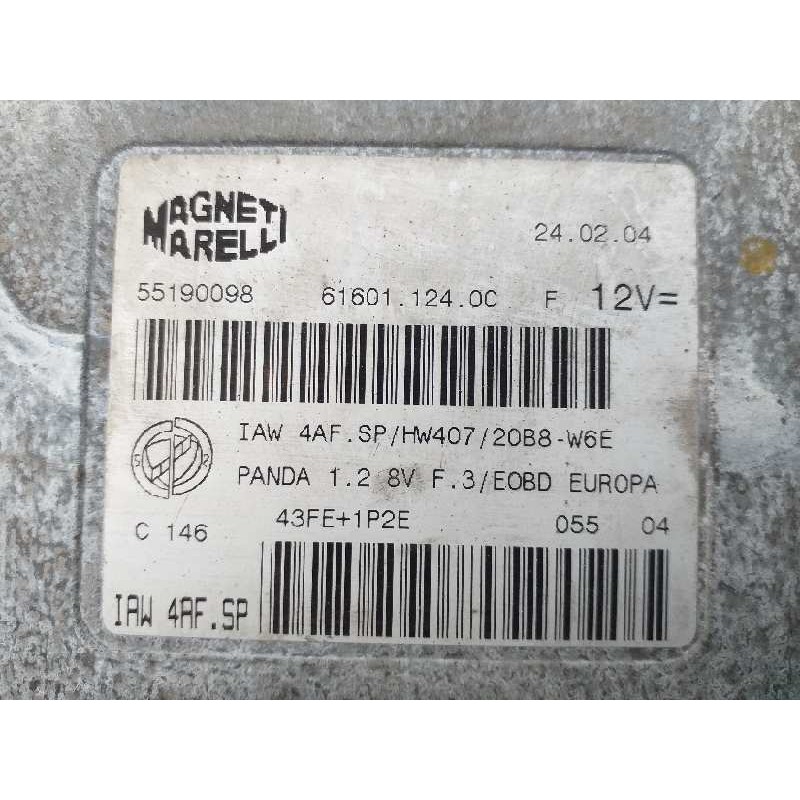 Recambio de centralita motor uce para fiat panda (169) 1.2 8v alessi referencia OEM IAM 55190098 6160112400 