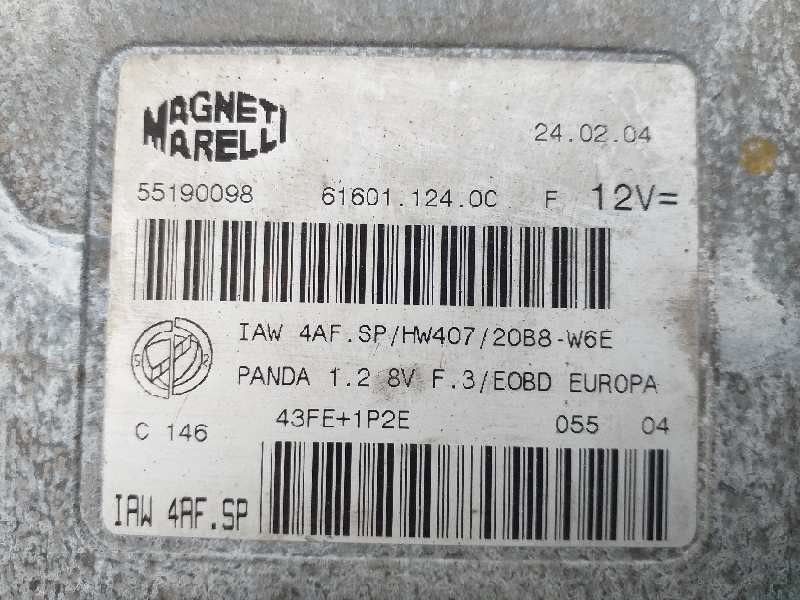 Recambio de centralita motor uce para fiat panda (169) 1.2 8v alessi referencia OEM IAM 55190098 6160112400 