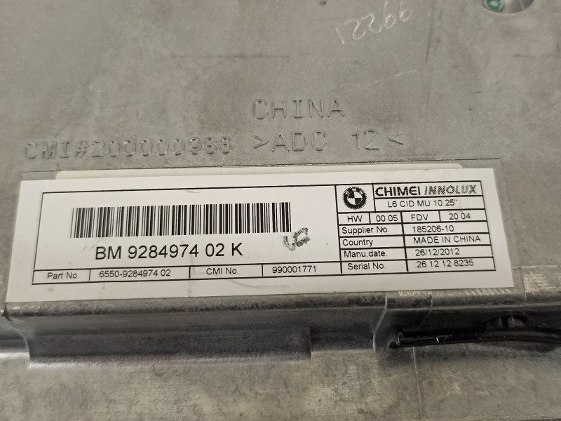 Recambio de pantalla multifuncion para bmw serie 5 lim. (f10) 520d referencia OEM IAM 65509284974 9284974 