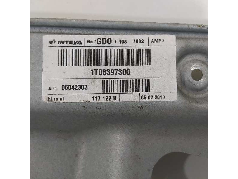 Recambio de elevalunas trasero derecho para volkswagen touran (1t3) advance referencia OEM IAM 1T0839730Q 1T0971693EG 5K0959704A