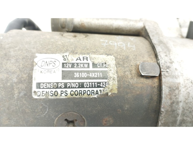 Recambio de motor arranque para hyundai terracan (hp) 2.9 crdi full referencia OEM IAM 361004X211 031114241 