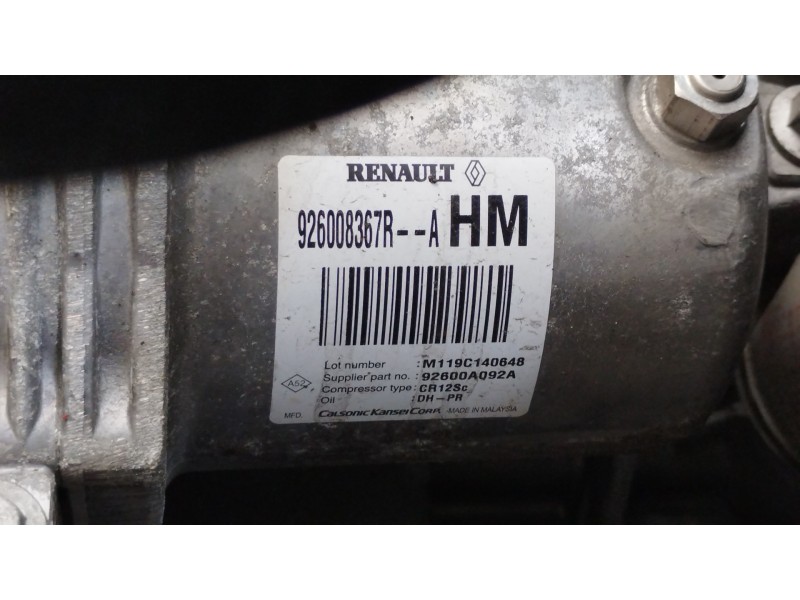 Recambio de compresor aire acondicionado para dacia dokker ambiance referencia OEM IAM 926008367R  