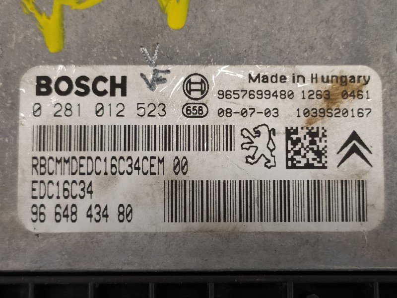 Recambio de centralita motor uce para peugeot 207 confort referencia OEM IAM 9664843480 0281012523 