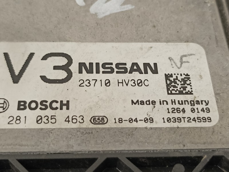 Recambio de centralita motor uce para nissan qashqai (j11) 360 referencia OEM IAM 23710HV30C 0281035463 