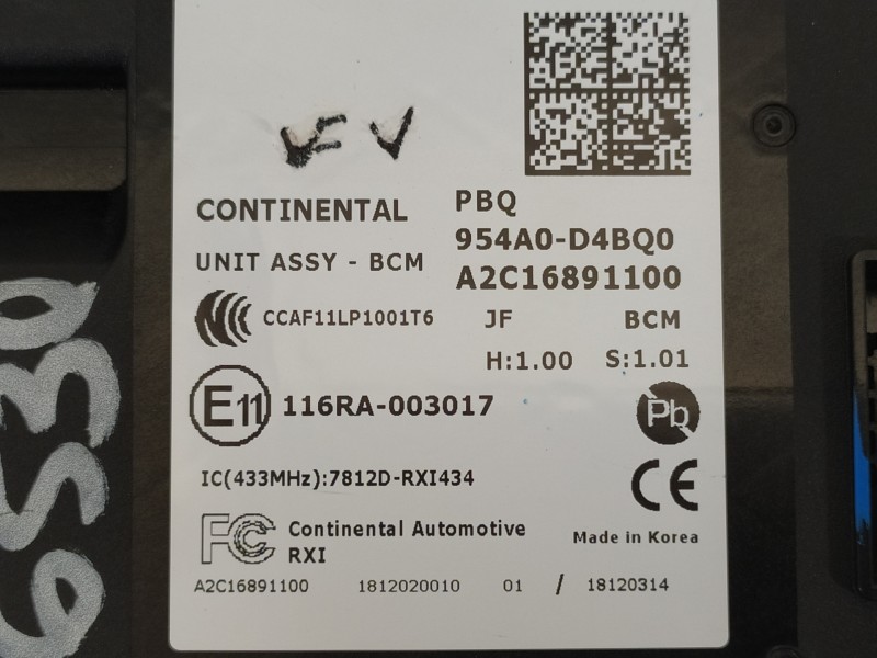 Recambio de modulo electronico para kia optima optima (2015 -2020) referencia OEM IAM 954A0D4BQ0 A2C16891100 