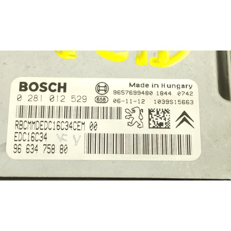 Recambio de centralita motor uce para citroën c3 1.4 hdi audace referencia OEM IAM 9663475880 0281012529 