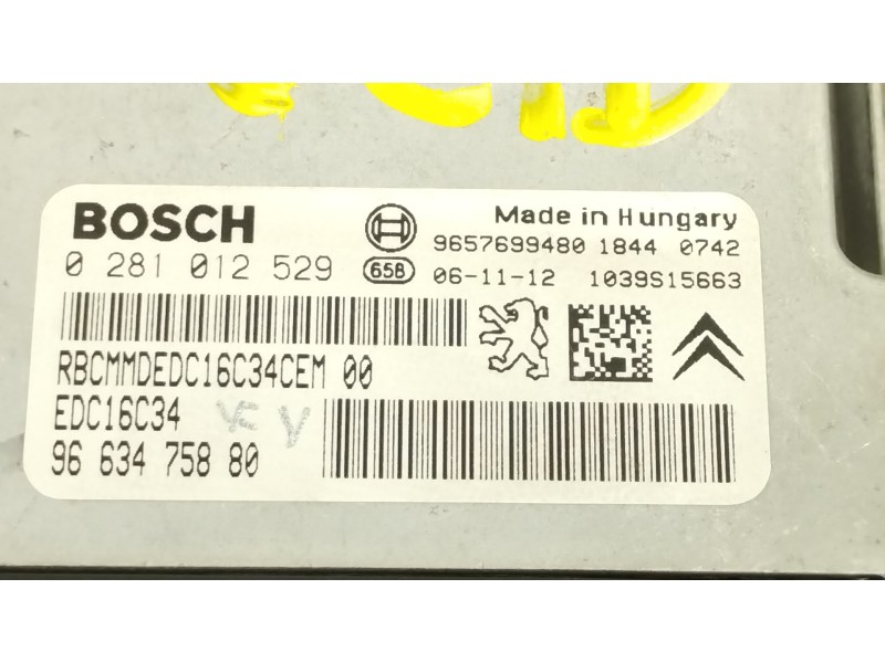 Recambio de centralita motor uce para citroën c3 1.4 hdi audace referencia OEM IAM 9663475880 0281012529 