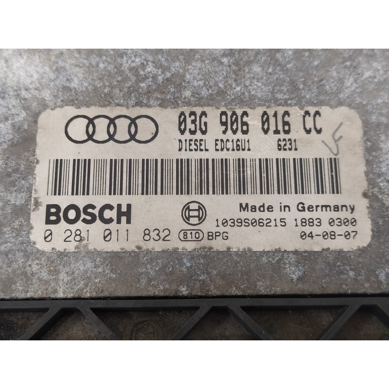 Recambio de centralita motor uce para audi a3 (8p) 1.9 tdi ambition referencia OEM IAM 03G906016CC 0281011832 