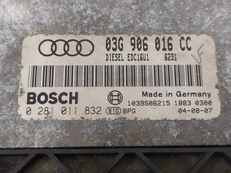 Recambio de centralita motor uce para audi a3 (8p) 1.9 tdi ambition referencia OEM IAM 03G906016CC 0281011832 