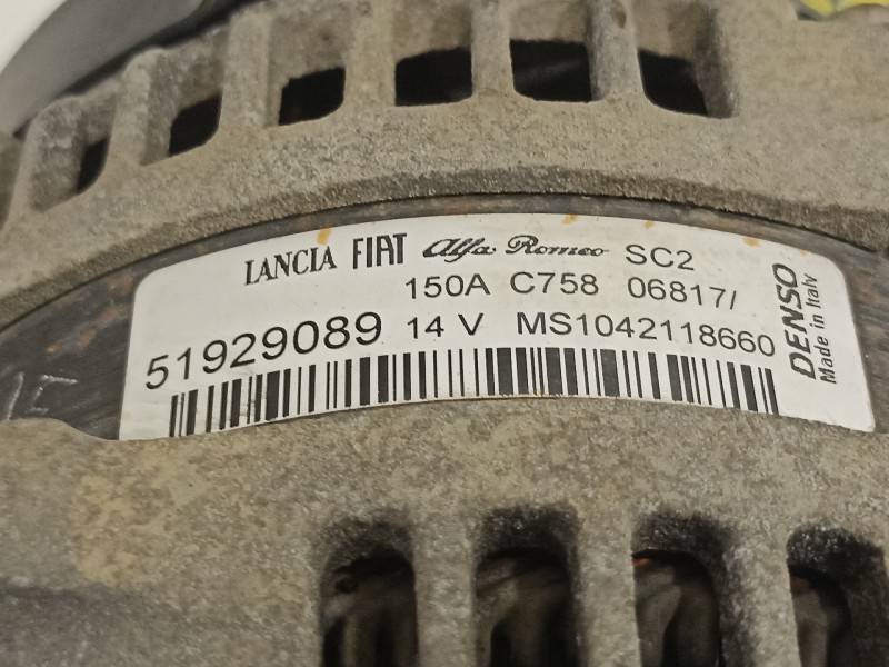 Recambio de alternador para jeep renegade deserthawk 4wd referencia OEM IAM 51929089  