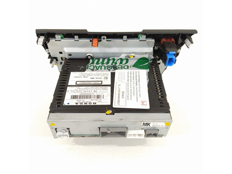 Recambio de sistema audio / radio cd para honda cr-z (szt) gt referencia OEM IAM 39100SZTG21  