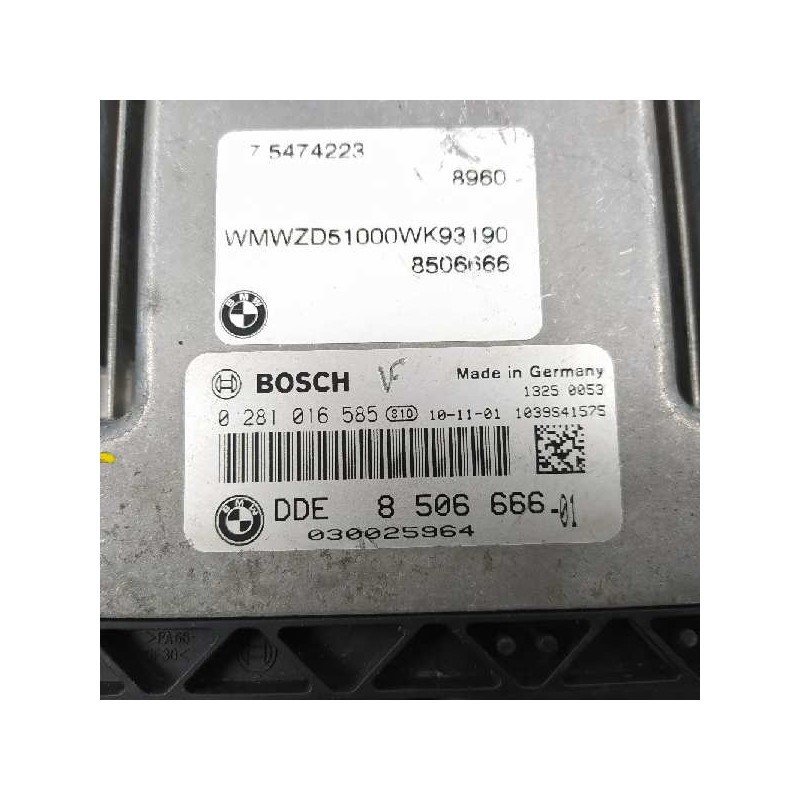 Recambio de centralita motor uce para mini countryman (r60) cooper d all4 referencia OEM IAM 8506666 0281016585 DDE8506666