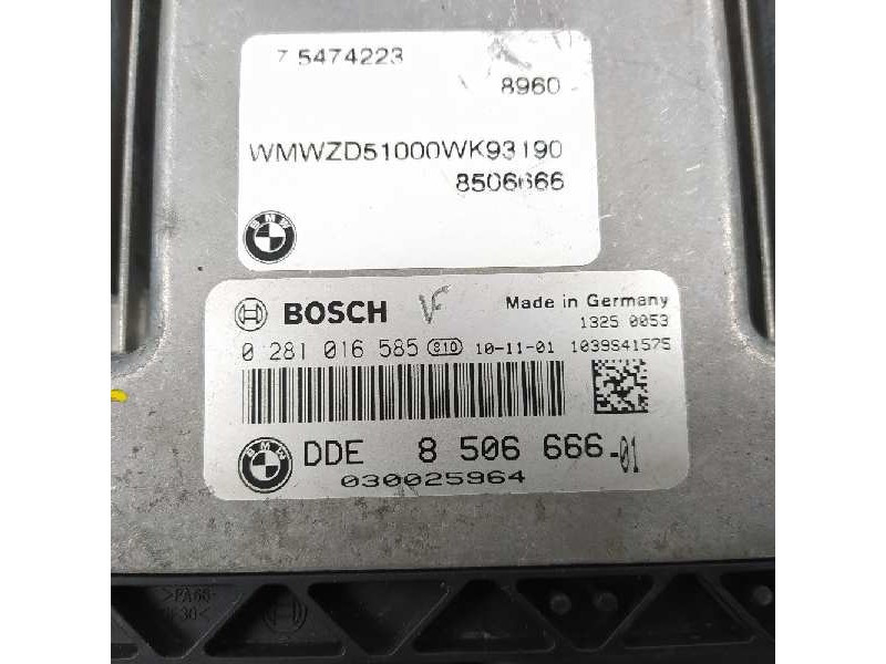 Recambio de centralita motor uce para mini countryman (r60) cooper d all4 referencia OEM IAM 8506666 0281016585 DDE8506666