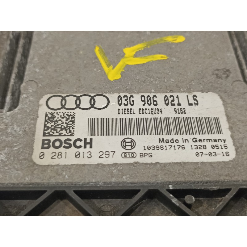 Recambio de centralita motor uce para audi a3 (8p) 1.9 tdi ambiente referencia OEM IAM 03G906021LS 0281013297 