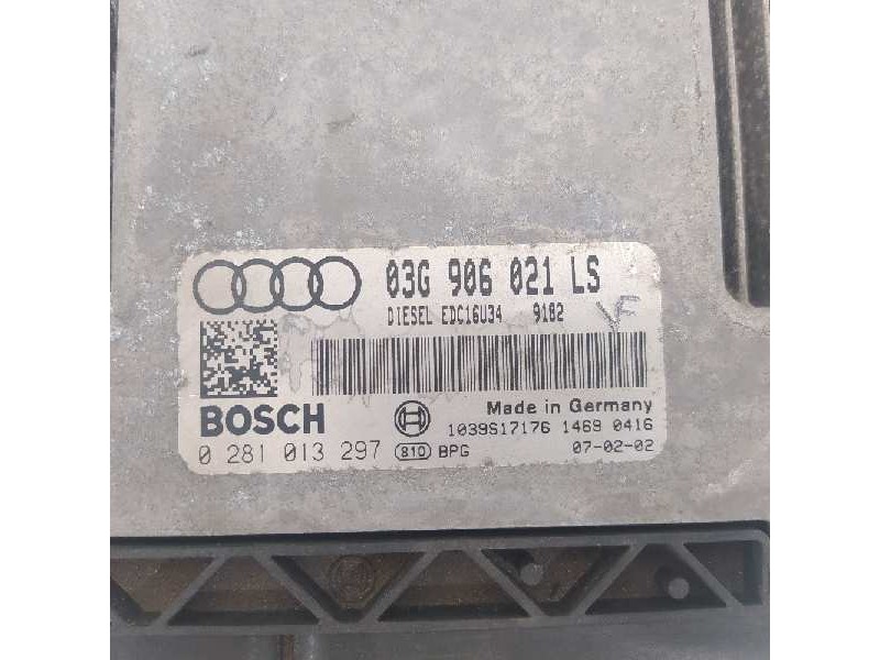 Recambio de centralita motor uce para audi a3 (8p) 1.9 tdi ambition referencia OEM IAM 03G906021LS 0281013297  Recambio de centralita motor uce para audi a3 (8p) 1.9 tdi ambition referencia OEM IAM 03G906021LS 0281013297