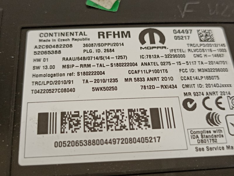 Recambio de modulo encendido para jeep renegade deserthawk 4wd referencia OEM IAM 52065388  