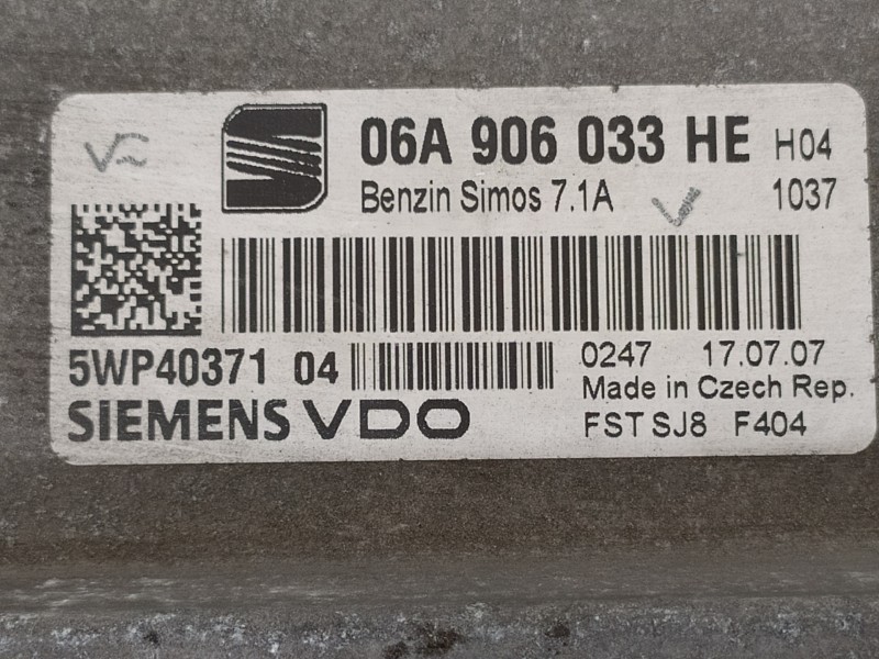 Recambio de centralita motor uce para seat leon (1p1) reference referencia OEM IAM 06A906033HE 5WP40371 