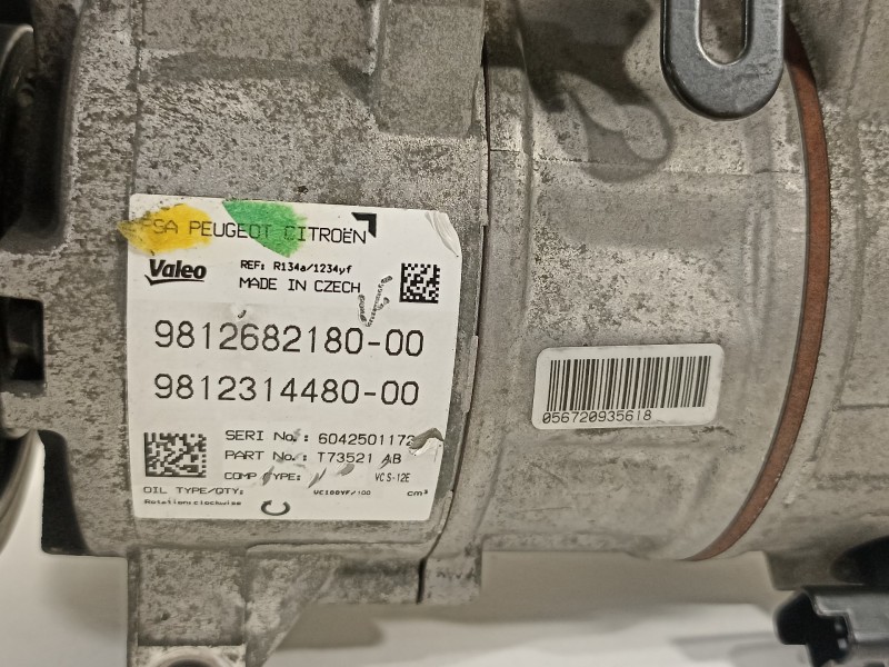 Recambio de compresor aire acondicionado para peugeot 308 active referencia OEM IAM 9812682180 9812314480 