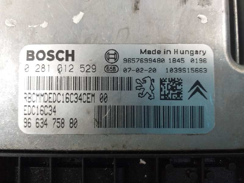 Recambio de centralita motor uce para peugeot 207 x-line referencia OEM IAM 9663475880 0281012529 9657699480